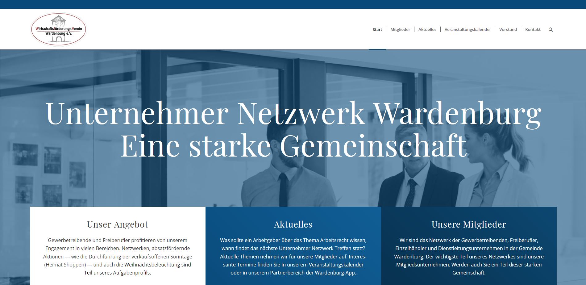 Unternehmer Netzwerk Wardenburg. Eine starke Gemeinschaft erfolgreicher Menschen. Webseite unter www.wfv-wardenburg.de