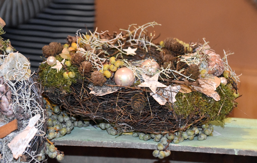 Trockenfloristik Weihnachten Ausstellung Wardenburger Hof Kunsthandwerk Ausstellung Wardenburg https://www.kunsthandwerkermarkt-wardenburg.de Foto GrAbo