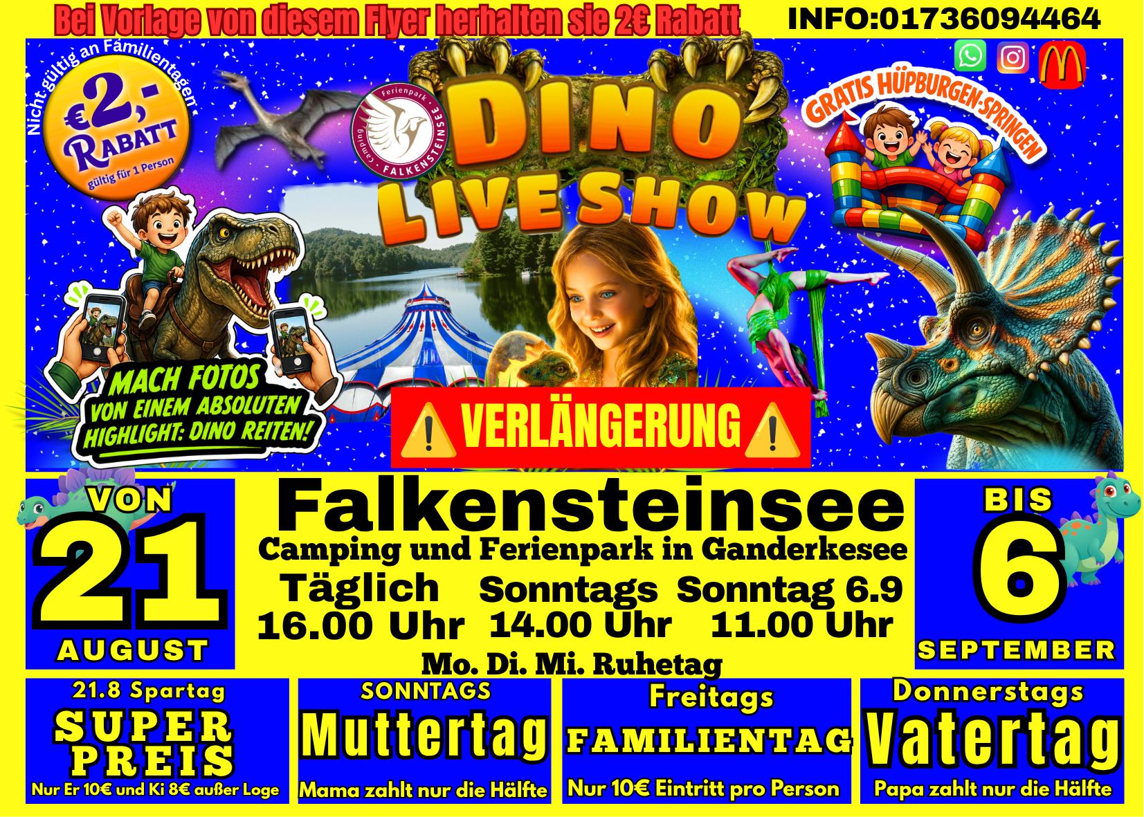 dino Live Show Verlängerung. Rabattgutschein. Show am Falkensteinsee im Landkreis Oldenburg. Ein Spaß für die ganze Familie. Freikartenverlosung über den Landkreis Kurier dino Live Show Verlängerung. Rabattgutschein. Show am Falkensteinsee im Landkreis Oldenburg. Ein Spaß für die ganze Familie. Freikartenverlosung über den Landkreis Kurier