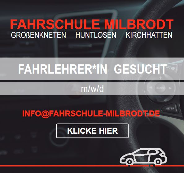 Fahrlehrer:in gesucht Oldenburg Landkreis - Fahrschule Milbrodt → https://www.fahrschule-milbrodt.de/stellenangebot-fahrlehrer/