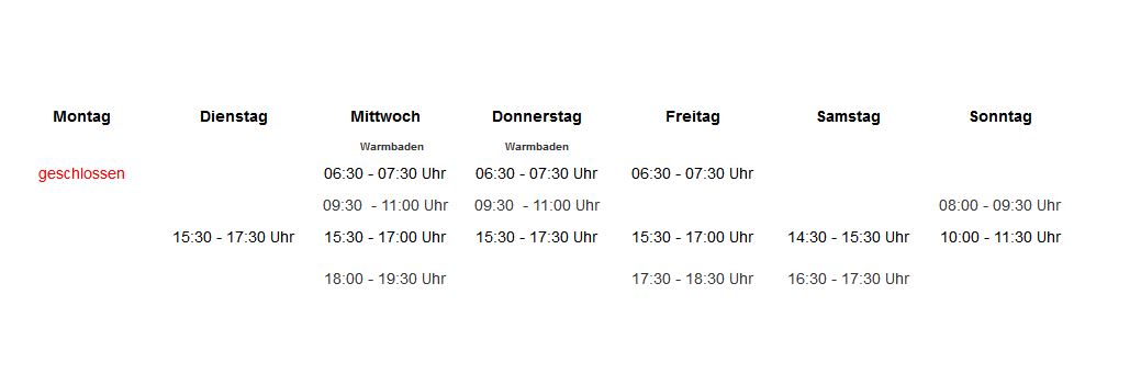 Hallenbad Wardenburg Öffnungszeiten November - Dezember 2021 2G Anmeldung