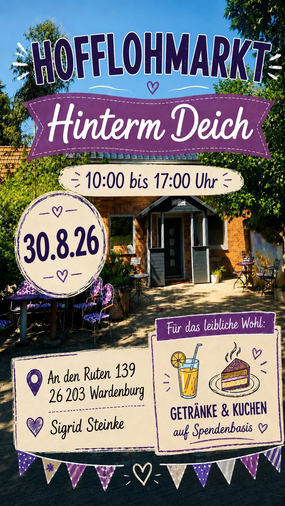 hofflohmarkt-wardenburg-plakat-steinke-ki-generiert