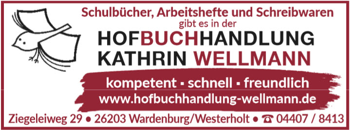 Hofbuchhandlung Kathrin Wellmann Schulbücher und mehr in Wardenburg - Anzeige