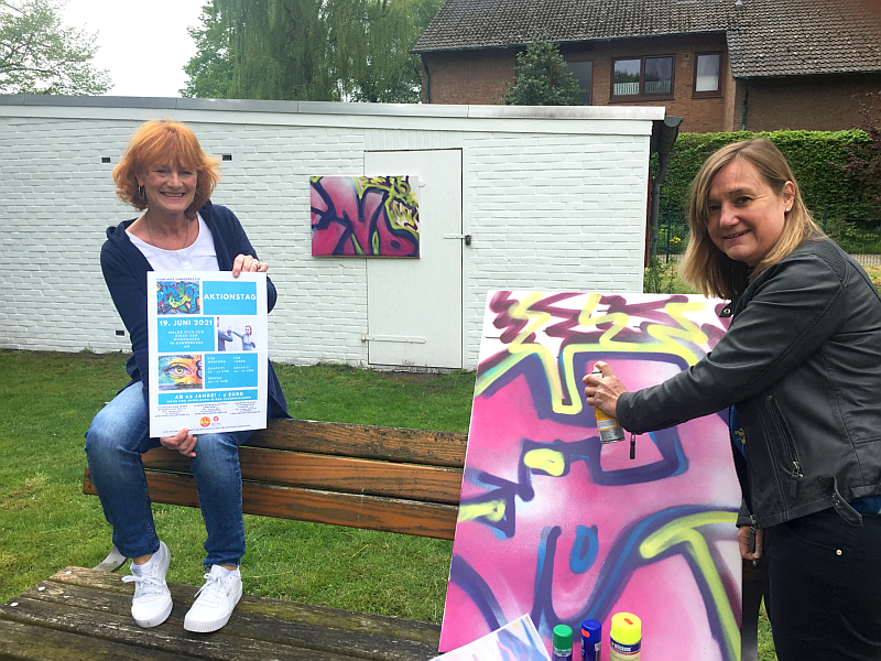 Ann-Kathrin Reuter und Mia Himme freuen sich auf den Aktionstag für Kinder und Jugendliche in Ganderkesee am 19. Juni 2021. Foto: Gemeinde Ganderkesee | Matthias Heil