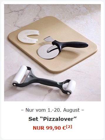 Set Pizzalover Stoneware, Teigroller, Pizzaschneider Pampered Chef Angebot bis 20. August 2026. Hier im Pampered Chef Shop GrAbo https://www.pamperedchef.de/pws/grabo/product/DEO-produkt-specials/PB2603