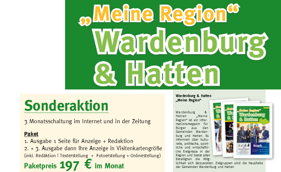 Unternehmensvorstellung digital und in Druckzeitung - UPR Oldenburger Internetzeitung und WH Meine Region - Sonderaktion. Infos unter Tel.: 0172-4345737 Thomas Knust