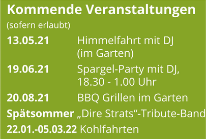 Kommende Veranstaltungen in der Wassermühle Wardenburg 2021 - 2022