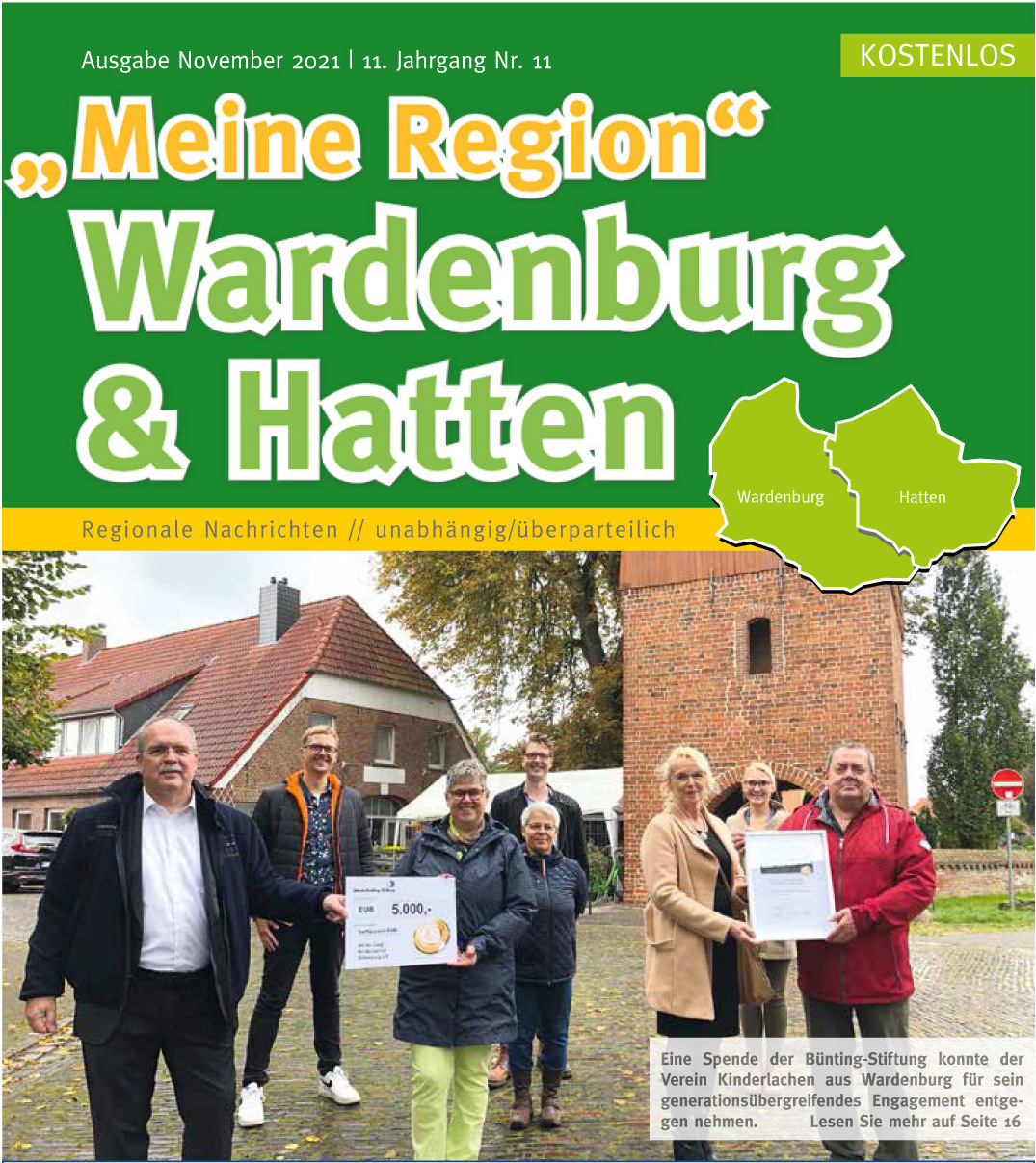 Meine Region Wardenburg & Hatten Titelseite Ausgabe November 2021 - hier die Zeitung für Hatten und Wardenburg kostenlos als PDF lesen ...