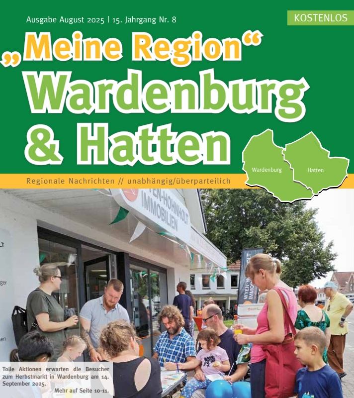 Zeitung Meine Region Wardenburg & Hatten Ausgabe August 2025 hier kostenlos lesen https://meineregion-verlag.de/magazin/wardenburg-meine-region-ausgabe-8-2025/
