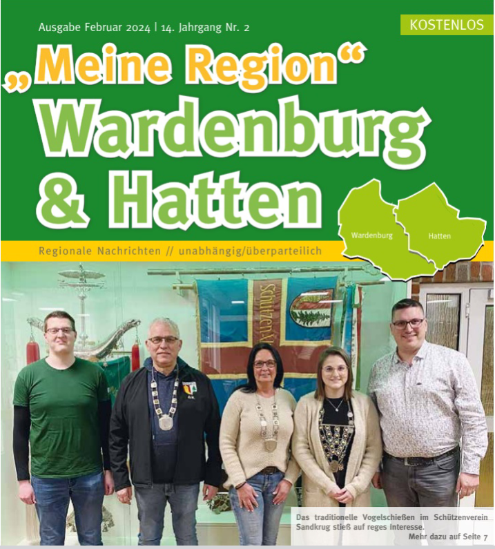 Meine Region Zeitung Wardenburg & Hatten Titelfoto Februar 2024 Vogelschießen Schützenverein Sandkrug www.meineregion-verlag.de