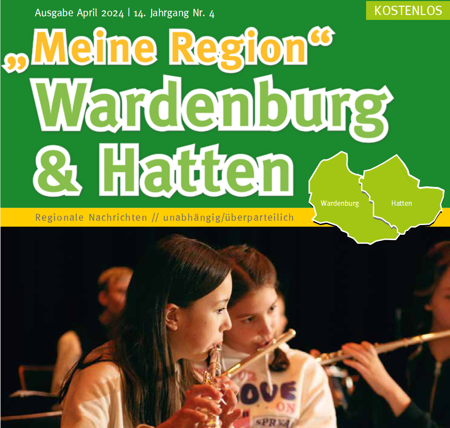 Zeitung Meine Region Wardenburg & Hatten Ausgabe April 2024 jetzt online kostenlos als PDF unter  https://meineregion-verlag.de/magazin/wardenburg-meine-region-ausgabe-4-2024/