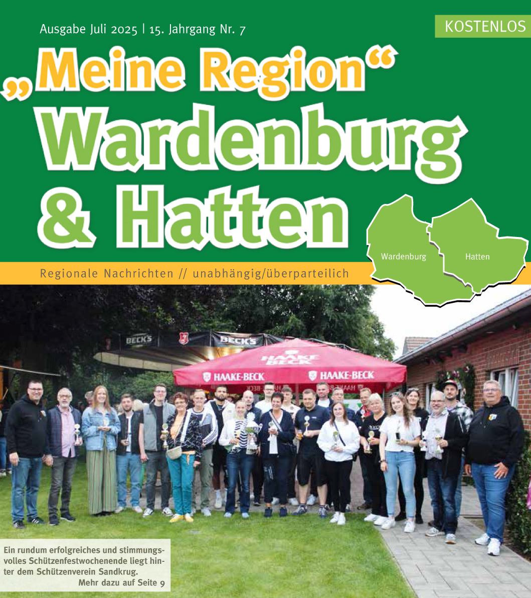Meine Region Wardenburg & Hatten Zeitung Juli 2025 online lesbar unter https://meineregion-verlag.de/magazin/wardenburg-meine-region-ausgabe-7-2025/